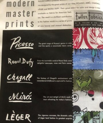 Fuller Fabrics' advertisement for its Modern Masters fabrics