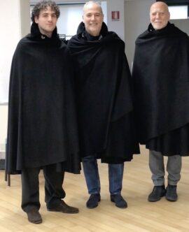 13- The Zara Family in their Cloaks - From Left to Right- Vittorio, his Father Enrico, and his father Sandro - edited