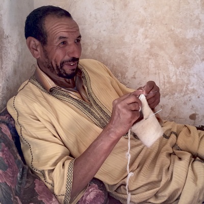 2 Hussein Mardi Knitting Socks in Timloukine, High Atlas.
