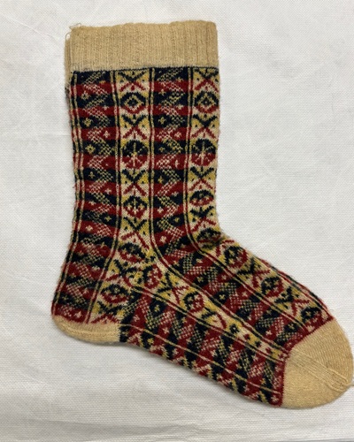 9 One of the Earliest Pairs of Fair Isle Socks Donated in 1858 to National Museum of Scotland